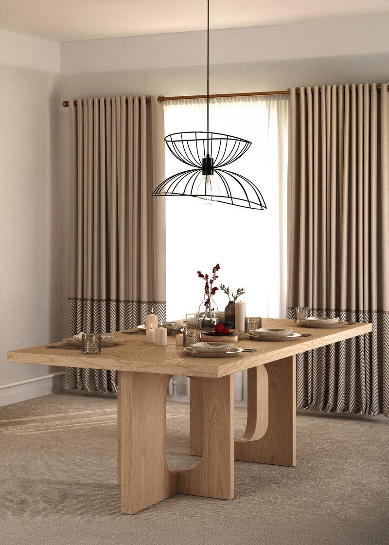 Langdon rectangular eight-seater dining table for a care home dining room, alternate view