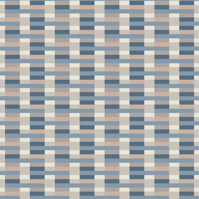 Close-up of Knox Slate Blue contract fabric sample for care home interiors