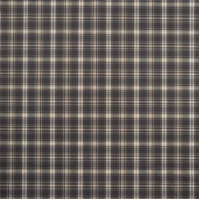 Close-up of Langholm Charcoal contract fabric sample for care home interiors