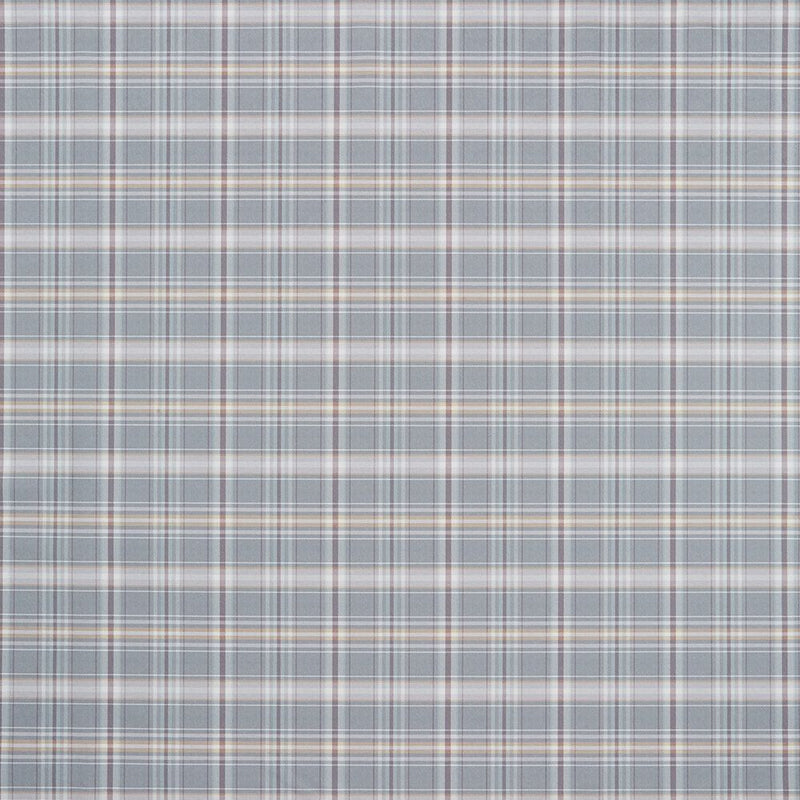 Close-up of Langholm Slate Blue contract fabric sample for care home interiors