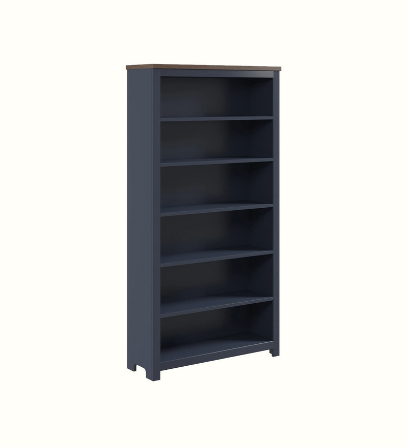 Bookcase in Navy finish for a care home communal area