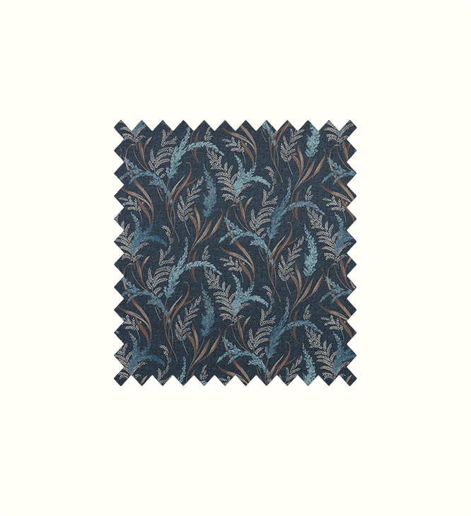 Susanna Indigo contract fabric sample for care home interiors