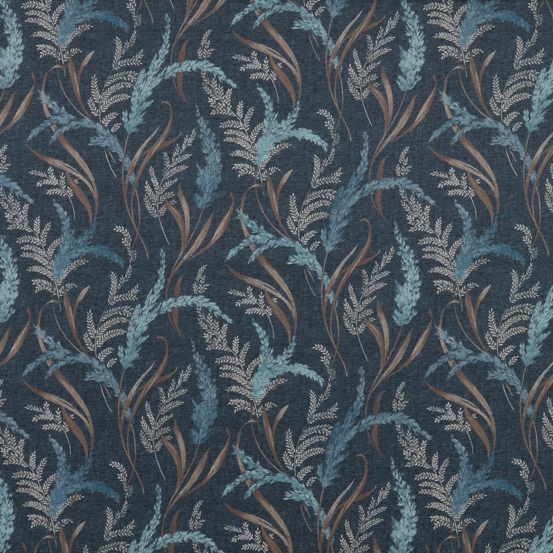 Close-up of Susanna Indigo contract fabric sample for care home interiors