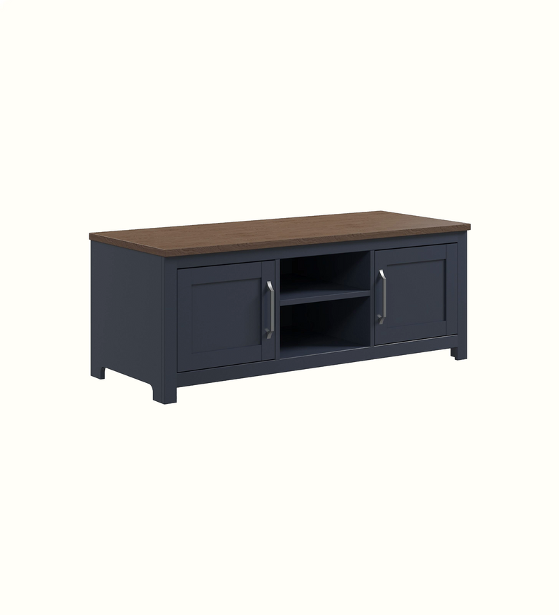 TV unit in Navy finish for a care home communal area