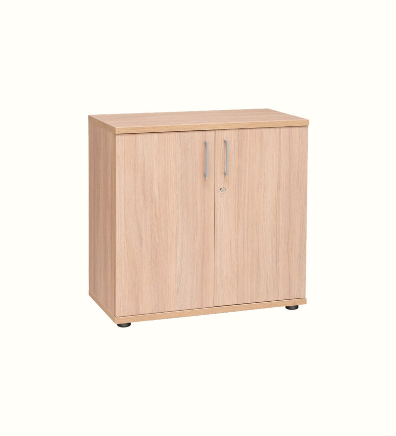 Two-shelf storage cupboard for a care home communal area