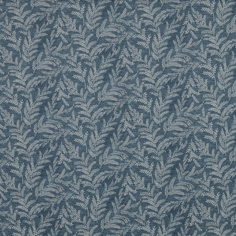 Close-up of Zinnia Denim contract fabric sample for care home interiors